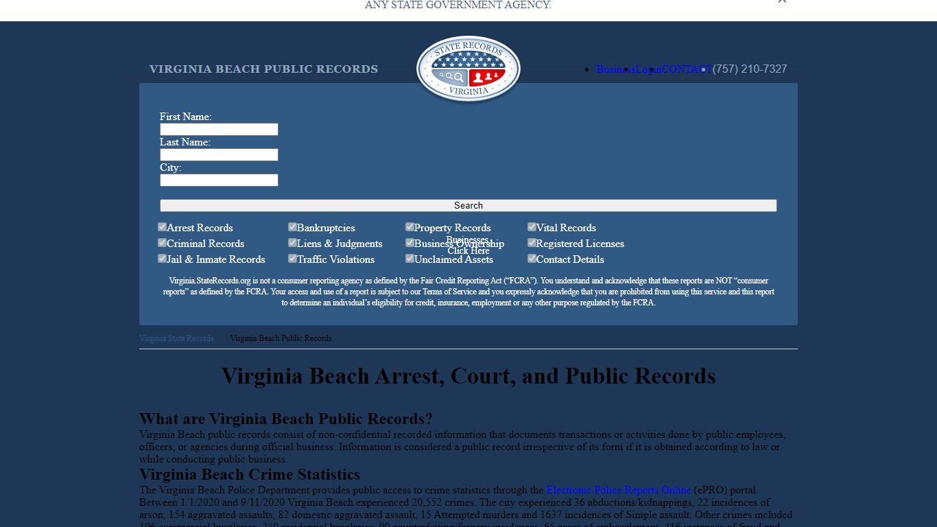 Virginia Beach Arrest, Court, and Public Records